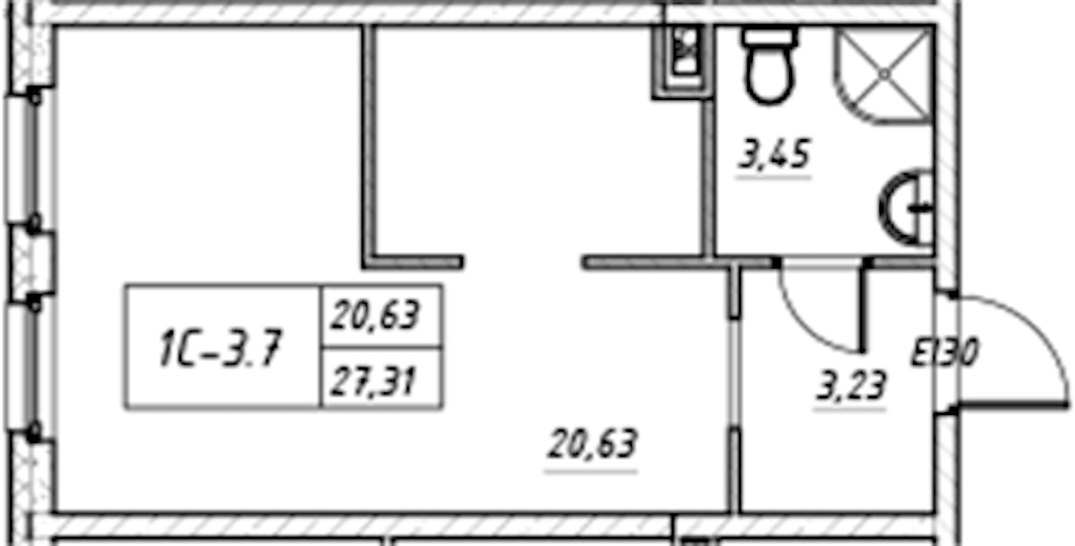 Квартира студия 27.31 м², 6/17 эт., Комплекс апартаментов «Zoom на Неве»